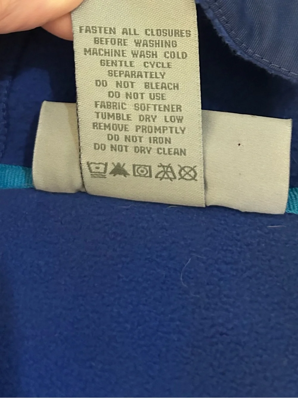 Free Country Youth Blue Hooded Fleece Jacket with Zip Chest Pocket. Size M